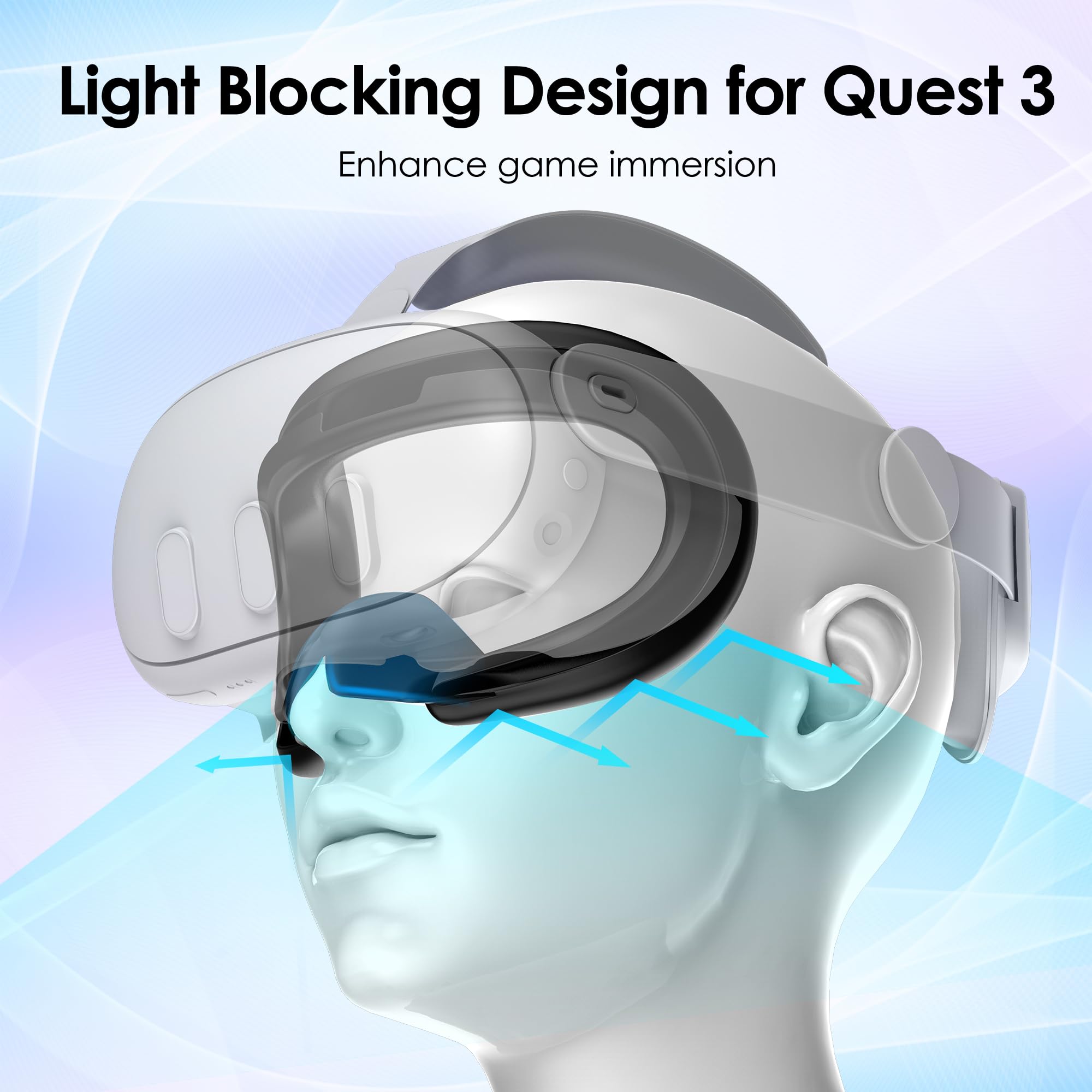 Face Pad For Quest 3   Ikwoleti Face Pad For Oculus/Meta Quest 3 Accessories   Light Blocking Face Cover For Quest 3   Washable